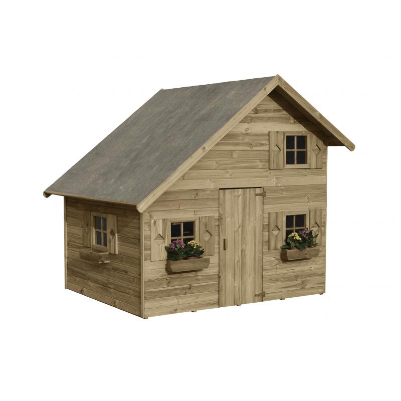 Dvojposchodový drevený záhradný domček pre deti - Amélia
