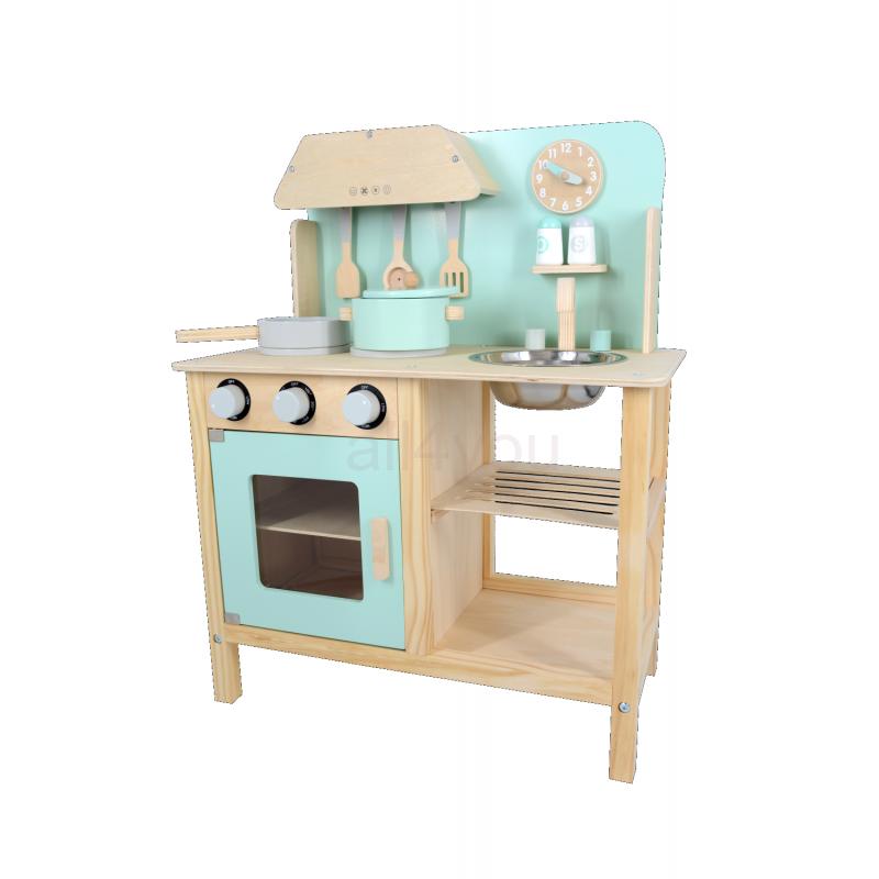 Fantastická modrá drevená kuchynka pre deti - Sára