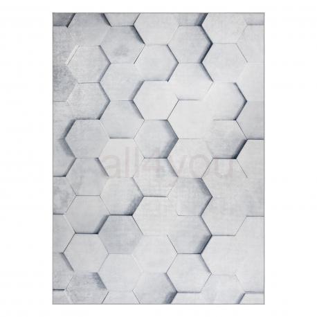 Prací koberec ANDRE 1180 Honeycomb, 3D protišmyková kocka