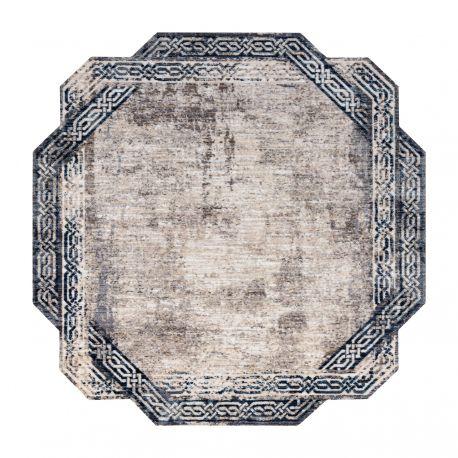 TINE koberec, vintage - moderný, nepravidelný tvar sivá/námornícka modrá