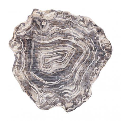 Koberec TINE Drevo kmeňa stromu - moderný, nepravidelný tvar krémová / šedá