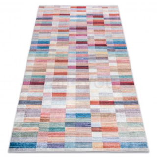 Umývací koberec ANDRE, protišmykové pruhy - ružová / modrá