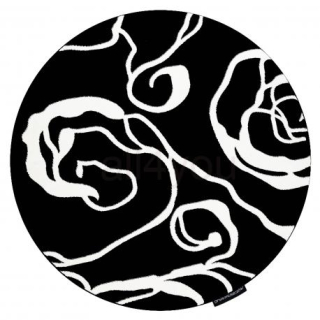 HAMPTON koberec Rosa kruhová ruža, kvety čierne