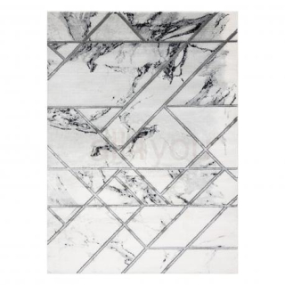Exkluzívny glamour koberec EMERALD, štýlový mramor, geometrická biela