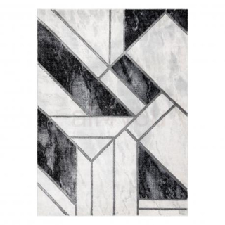 EMERALD koberec exkluzívny glamour, štýlový geometrický čierno/strieborný